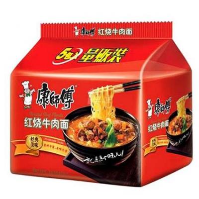 康师傅红烧牛肉面 5连包